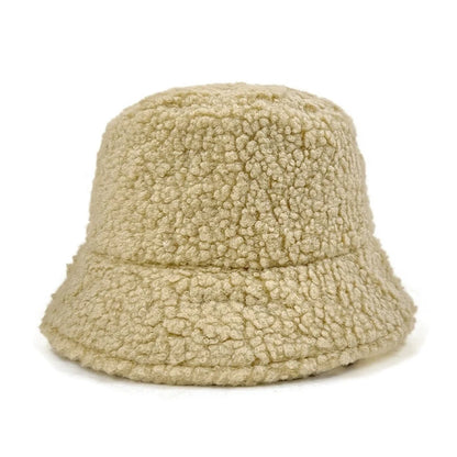 Unisex Graffiti Lamb Wool Winter Bucket Hat