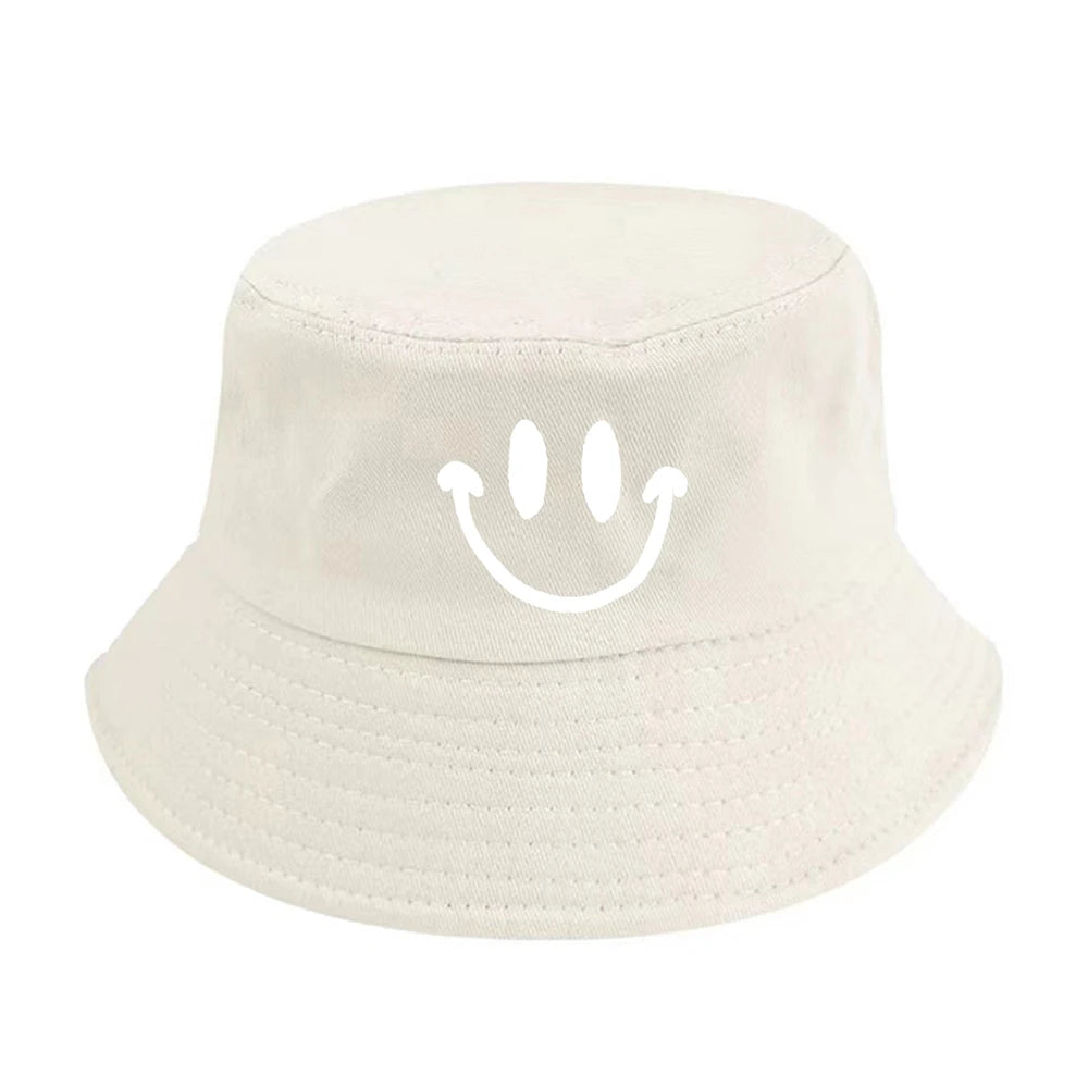 Unisex Smile Face Print Bucket Hat