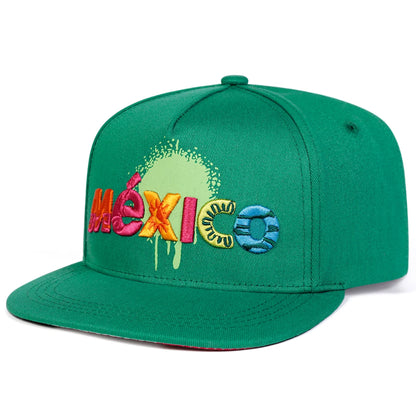 Mexico Letter Embroidery Snapback Cap