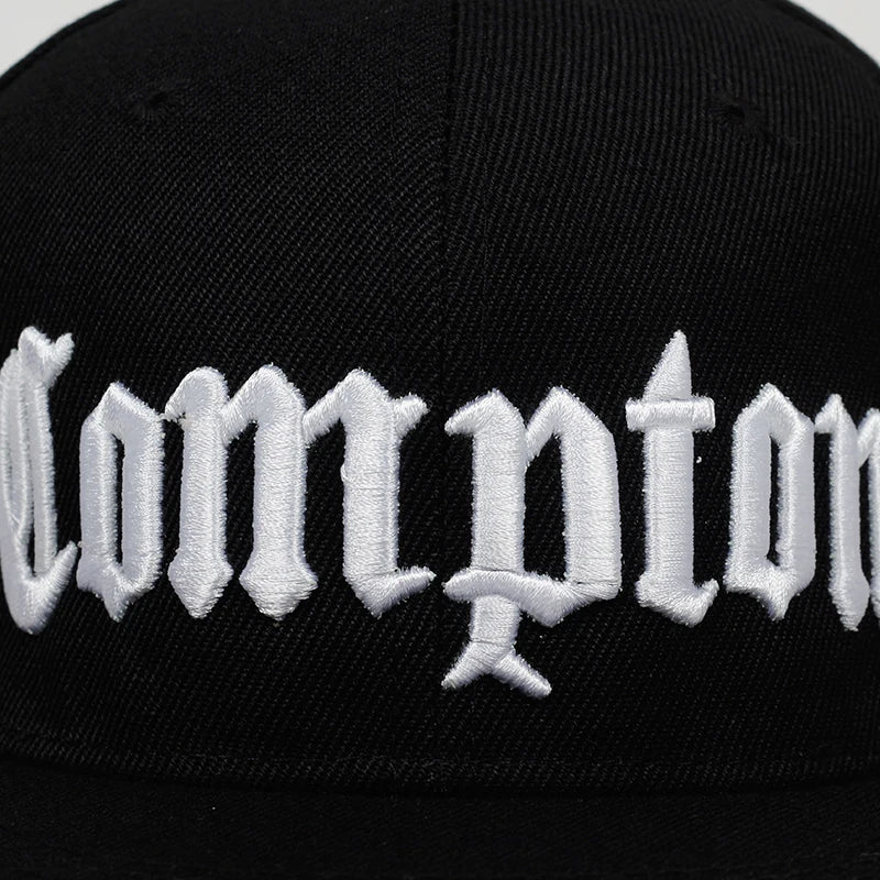 Unisex Compton Embroidered Hip Hop Snapback Cap
