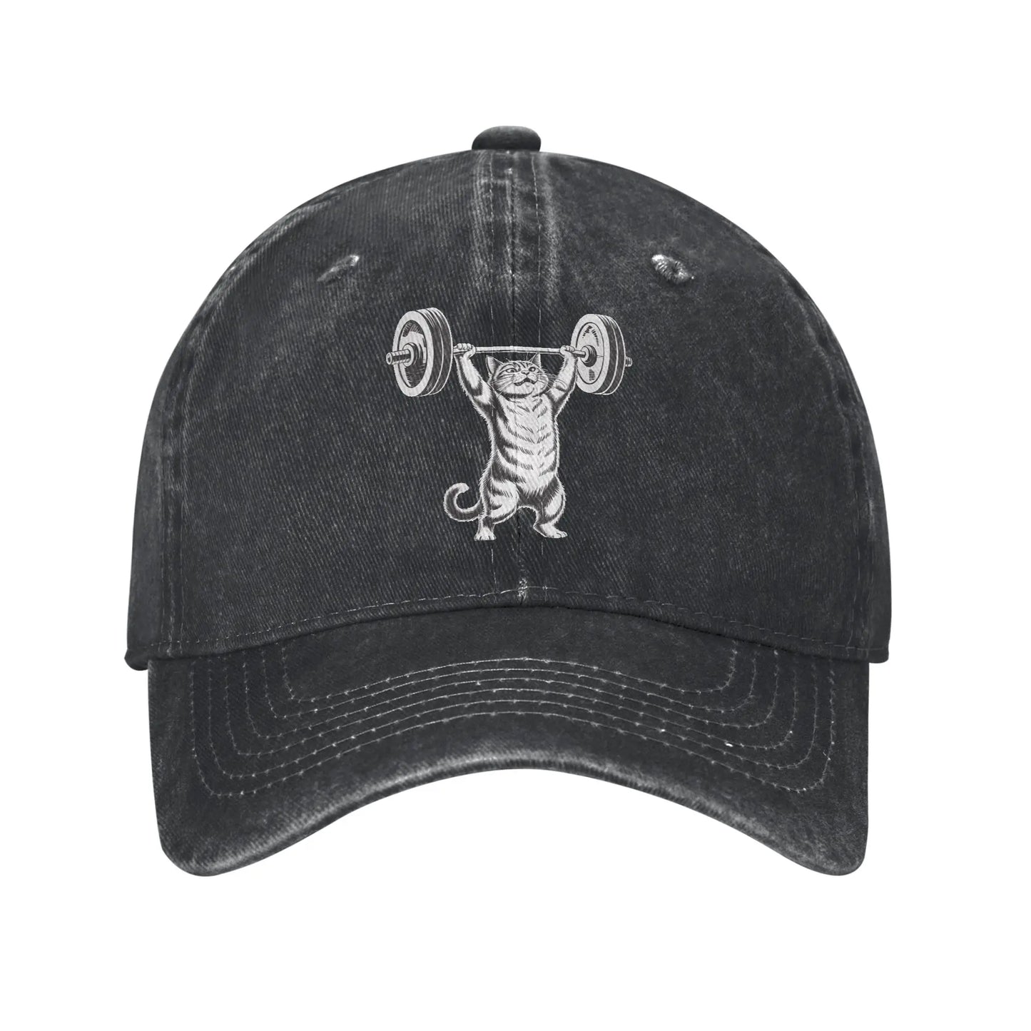 Strong Cat Weightlifting Gym Baseball Cap