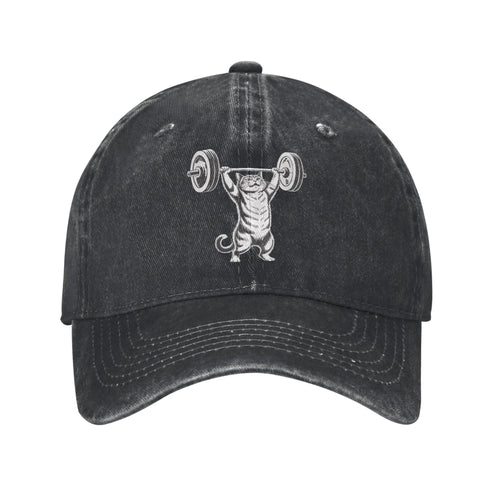 Strong Cat Weightlifting Gym Baseball Cap