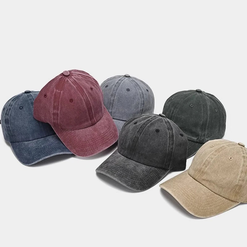 Retro Distressed Versatile Water Washed Baseball Cap