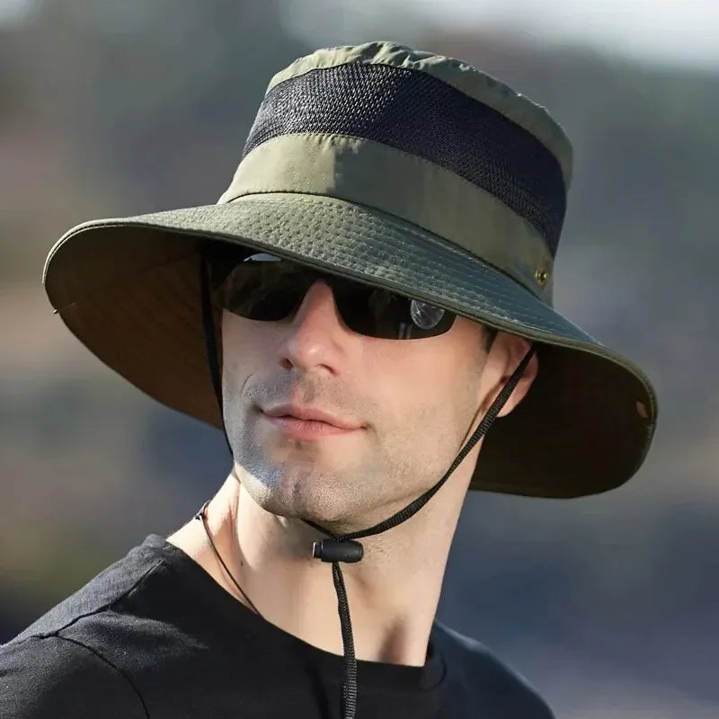 Summer Breathable Wide-Brim Outdoor Bucket Hat