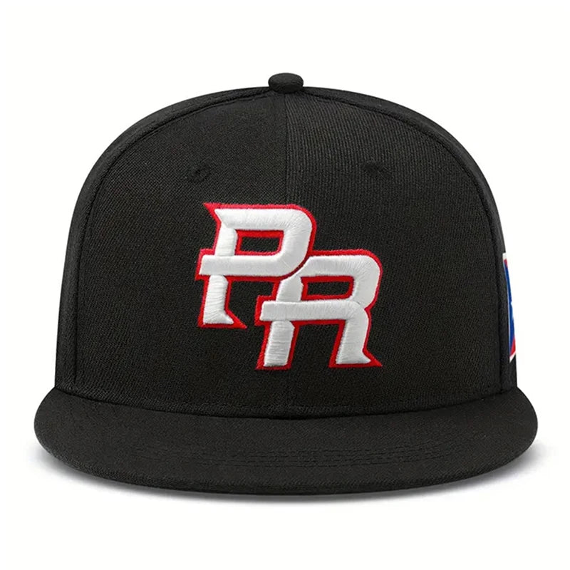 PR Side Flag Embroidered Flat Snapback Cap