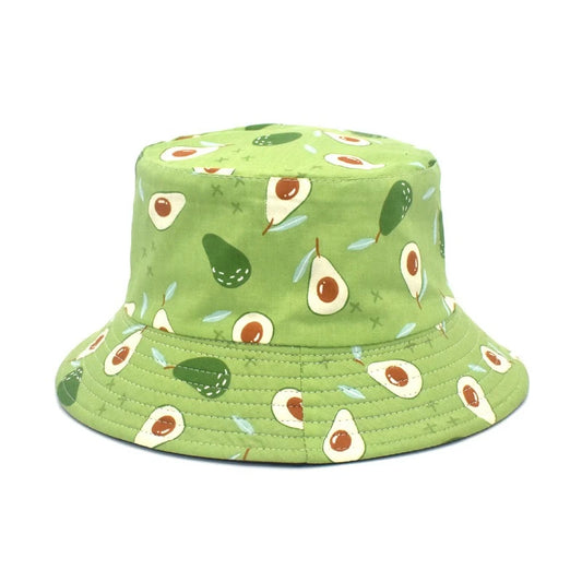 Unisex Avocado Print Reversible Bucket Hat