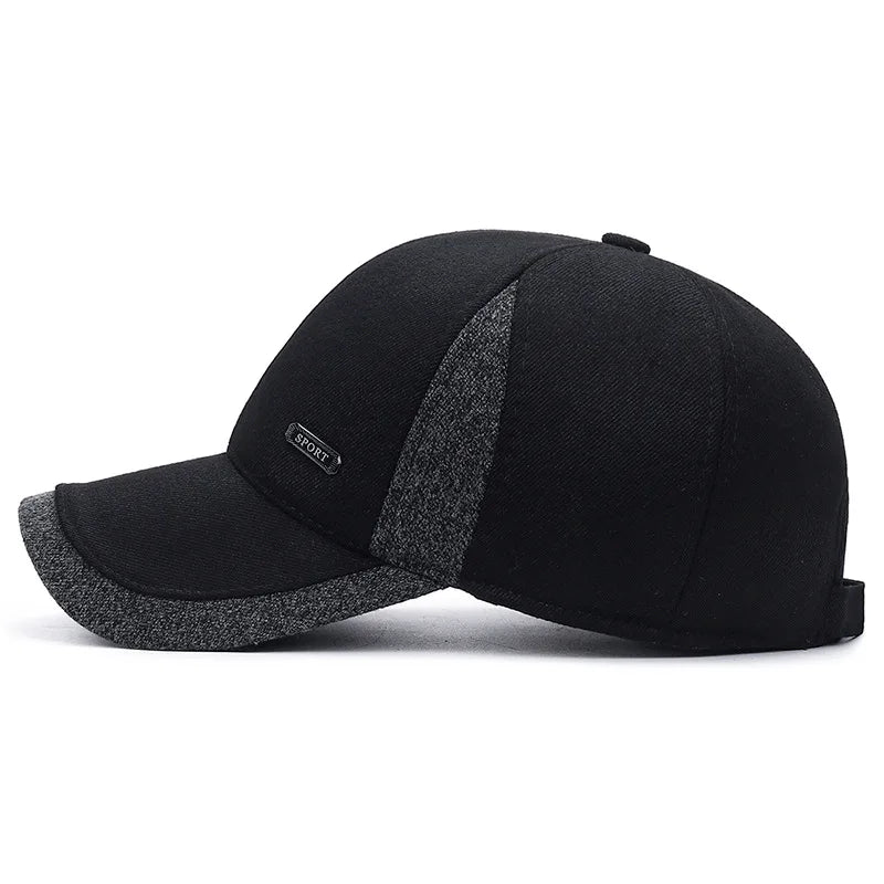 Waterproof Sports Baseball Cap Adjustable Lined Earflap Winter