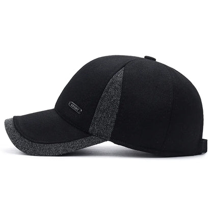 Waterproof Sports Baseball Cap Adjustable Lined Earflap Winter