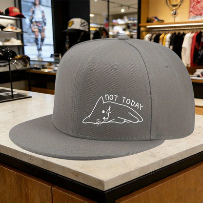 Not Today Lazy Cat Graphic Snapback Cap