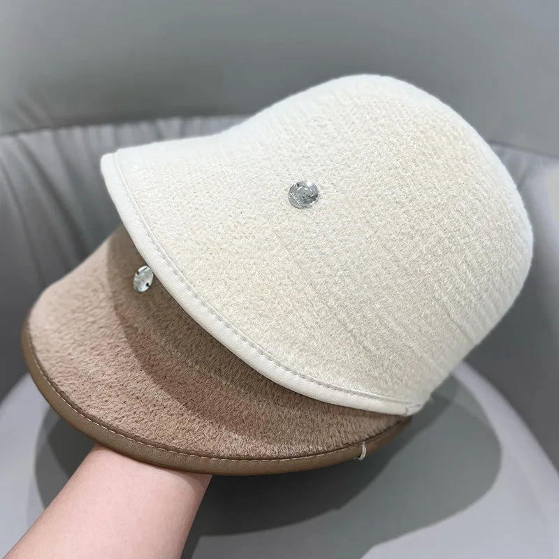 Retro Imitation Mink Hair Bucket Hat
