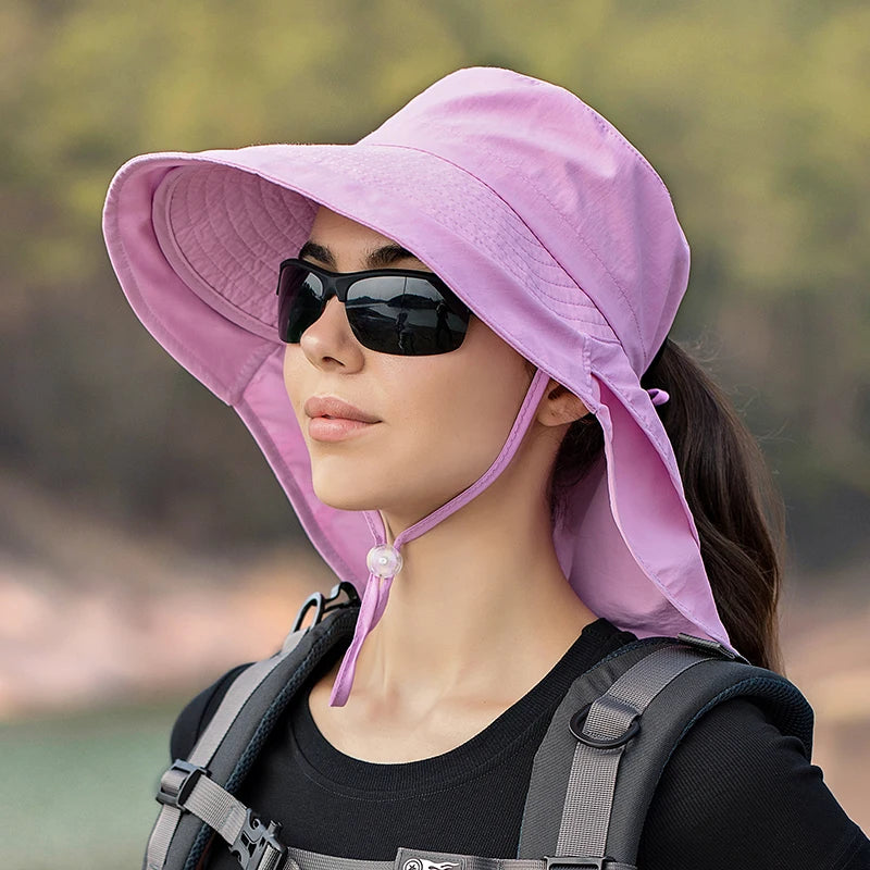 European American Wide Brim Sun Bucket Hat