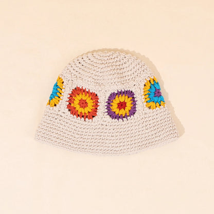 Retro Hollow Flower Knit Bucket Hat