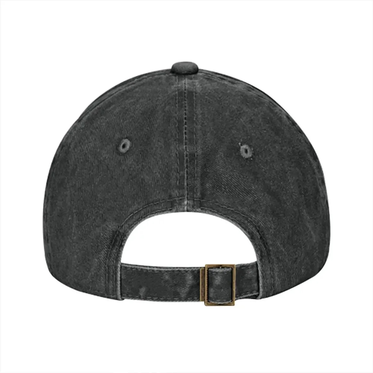 Vintage Motorcycle Print Washed Distressed Denim Baseball Cap