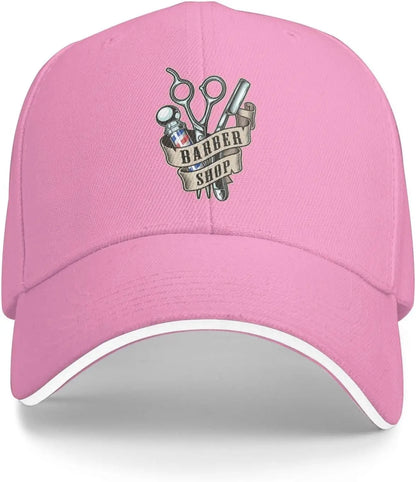 Barber Shop Scissors Razor Graphic Baseball Cap
