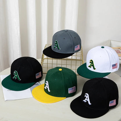 Unisex Color Patching Letter Embroidery Snapback Cap