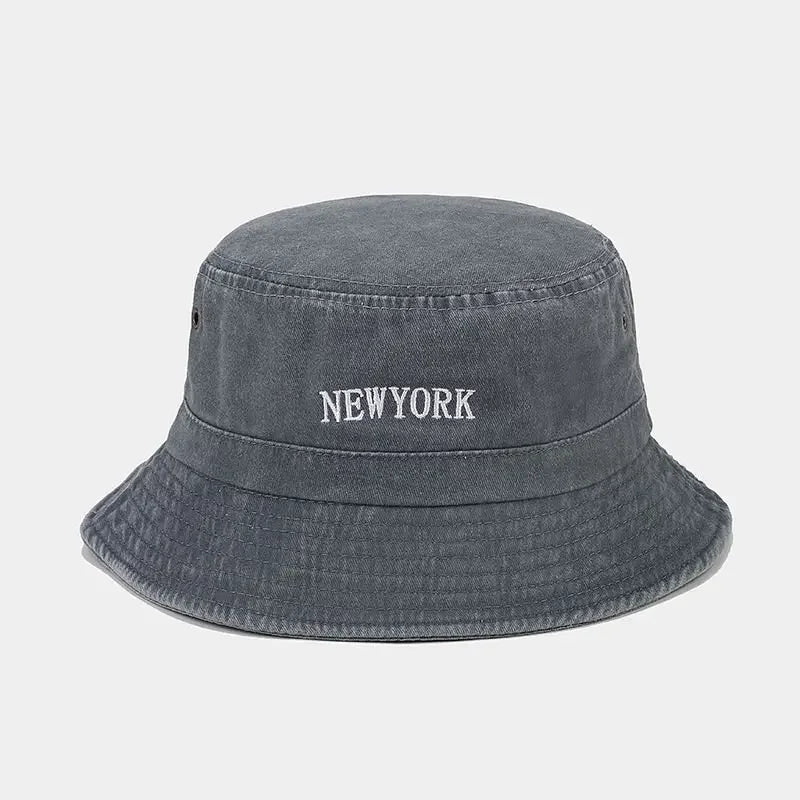 Spring Cotton Letter Travel Bucket Hat