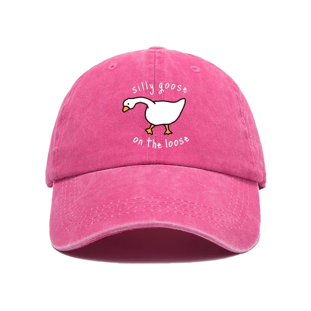 Big Goose Print Soft Top Baseball Cap