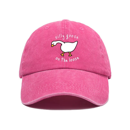 Big Goose Print Soft Top Baseball Cap