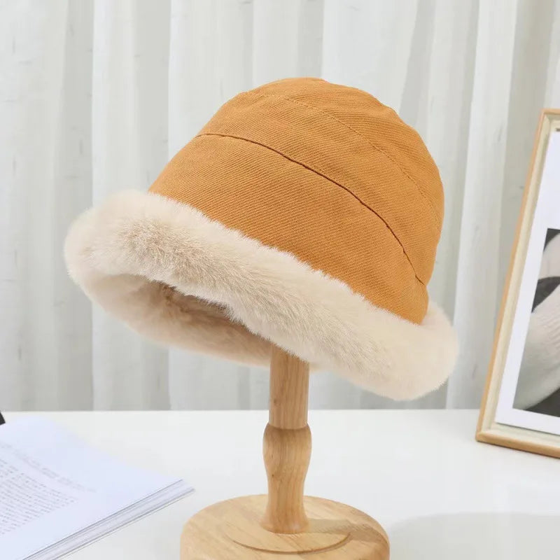 Wool Wide Brim Vintage Bucket Hat