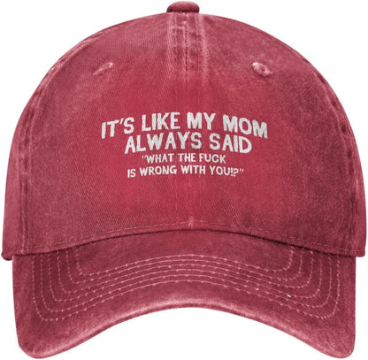 Funny Mom Said Graphic Distressed Cotton Baseball Cap
