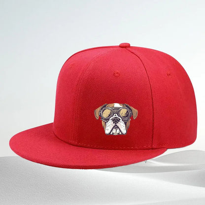 Boxer Dog Pilot Goggles Snapback Cap