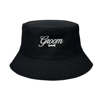 Groom Bride Team Embroidered Wedding Bucket Hat