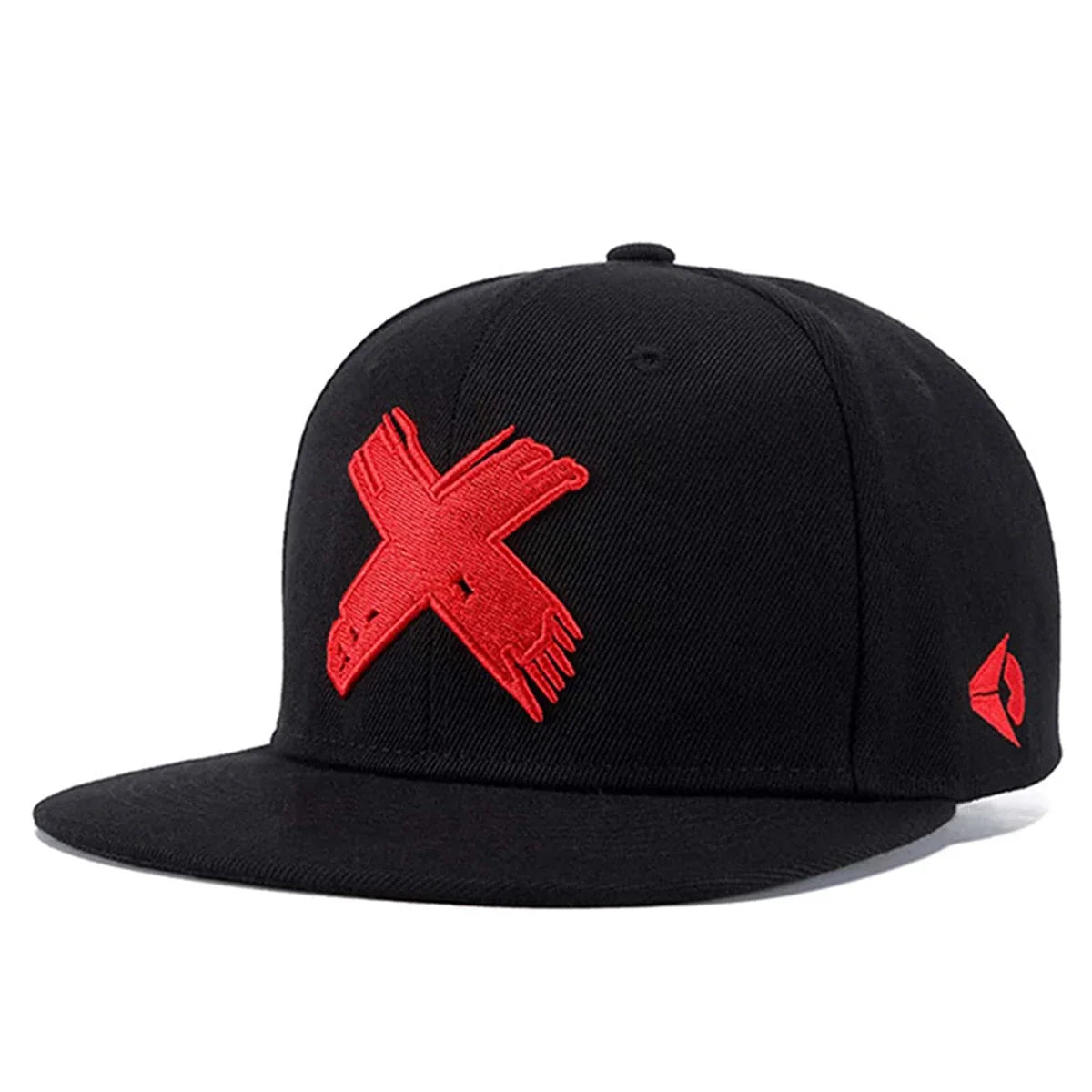 X Letter Embroidery Adjustable Snapback Cap