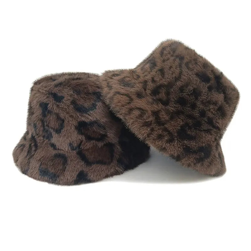 Autumn Winter Printed Polyester Bucket Hat
