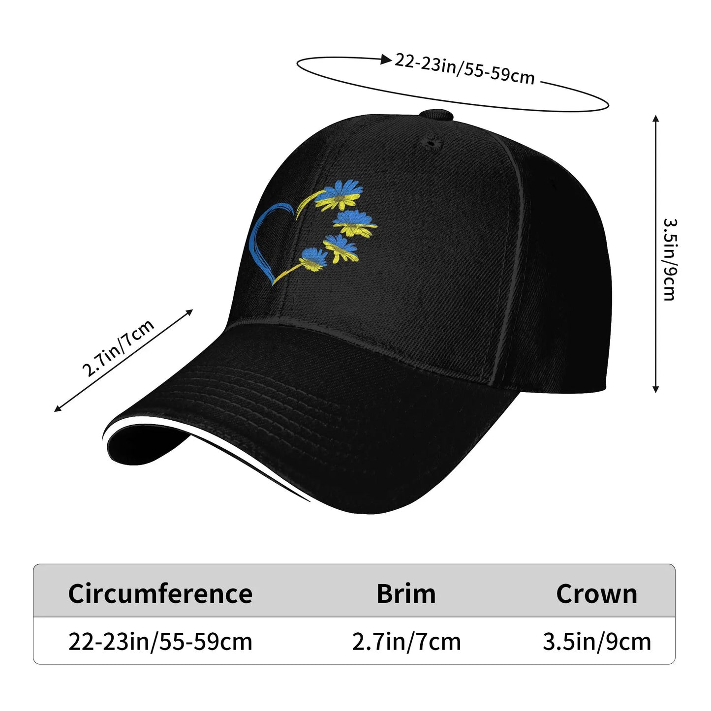Ukraine Sunflower Flag Vintage Retro Baseball Cap