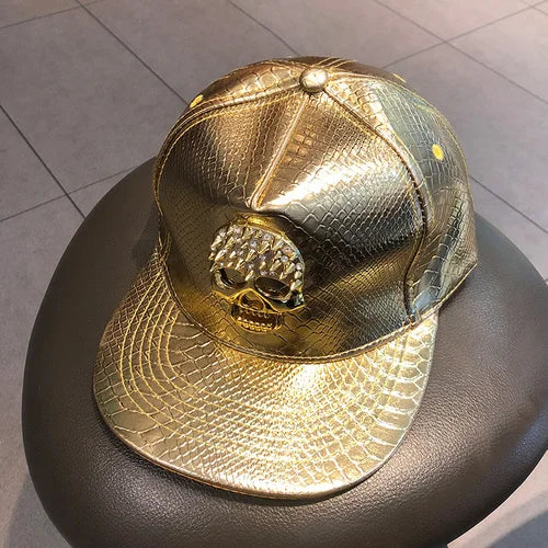 Leather Hip Hop Snapback Cap