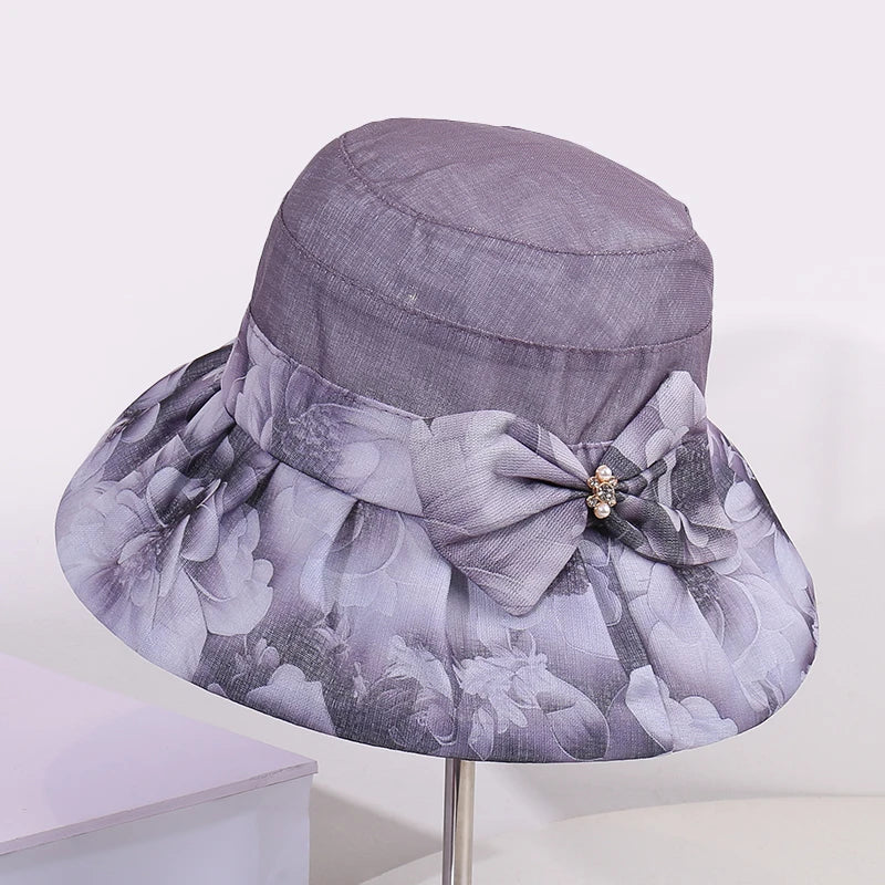 Women’s Butterfly Knot Floral Summer Bucket Hat