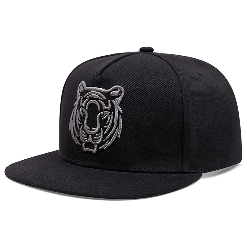 Creative Animal Embroidery Flat Edge Snapback Cap
