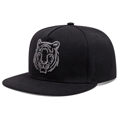 Creative Animal Embroidery Flat Edge Snapback Cap