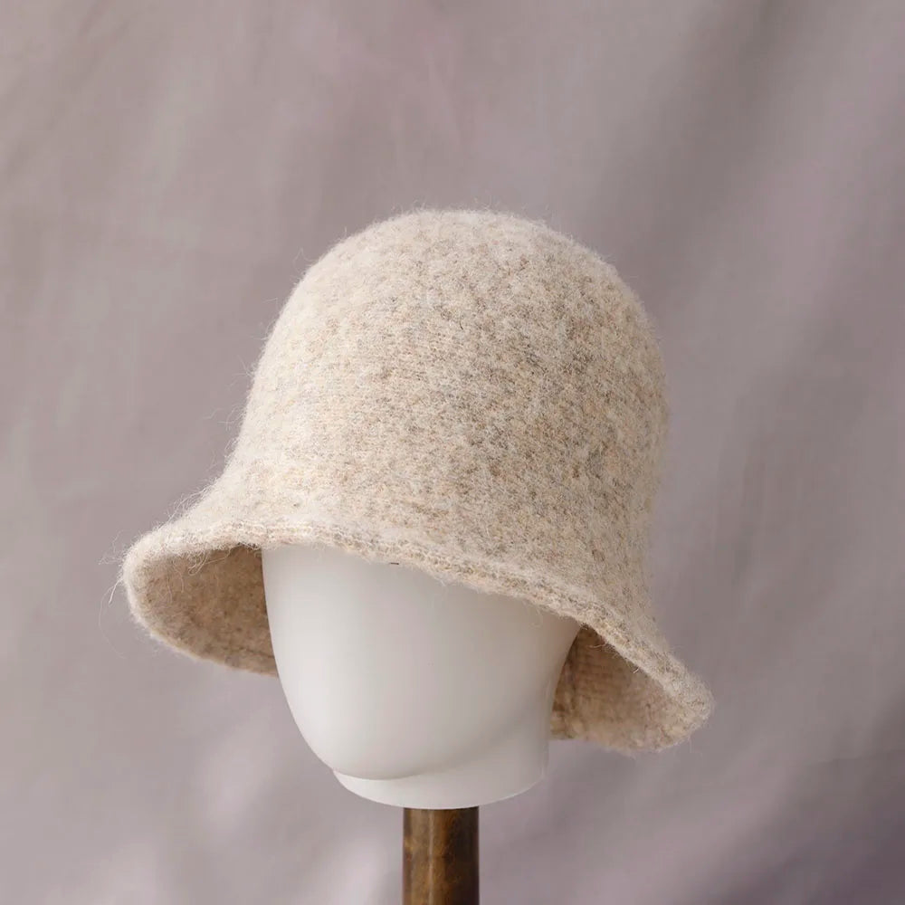 Vintage Wool Korean Winter Bucket Hat
