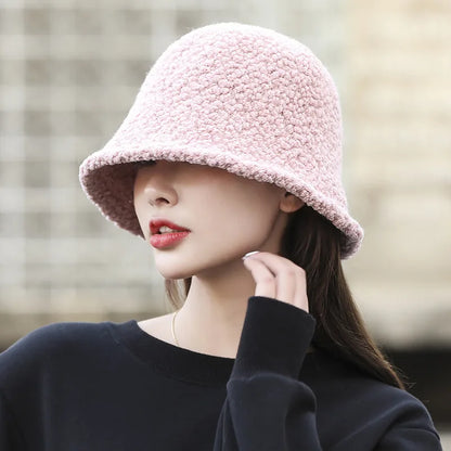 Winter Wool Knitted Bucket Hat with Ear Protection