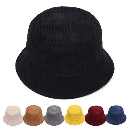 Corduroy Plush Winter Fisherman Bucket Hat