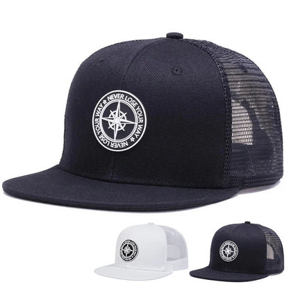 Unisex Compass Offset Printing Hip-hop Net Hats