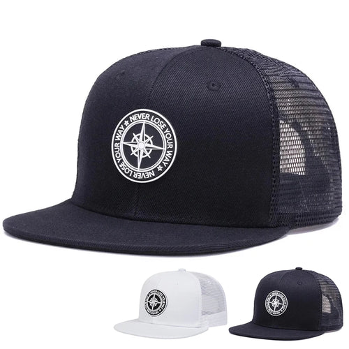 Unisex Compass Offset Printing Hip-hop Net Hats