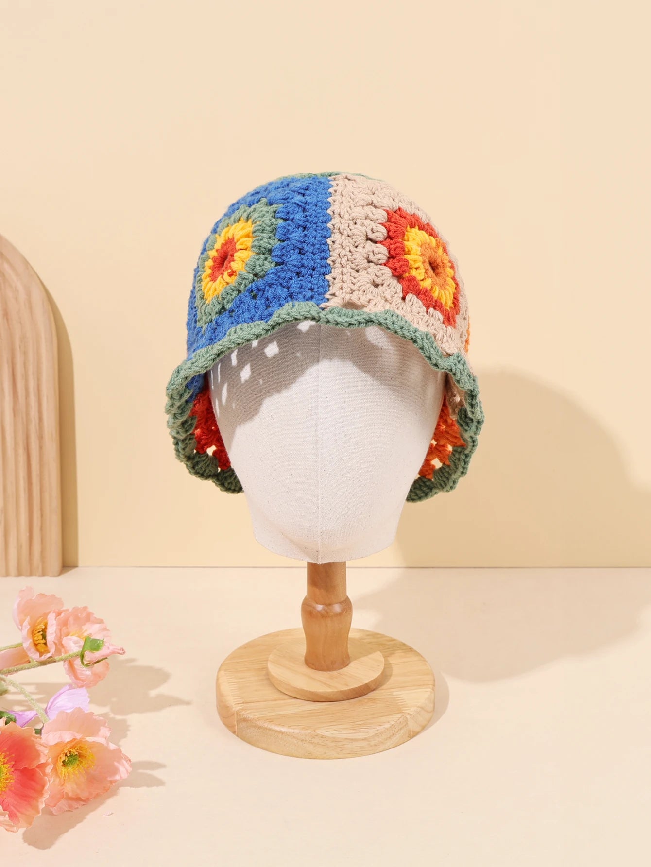 Warm Hollow Handmade Knit Bucket Hat