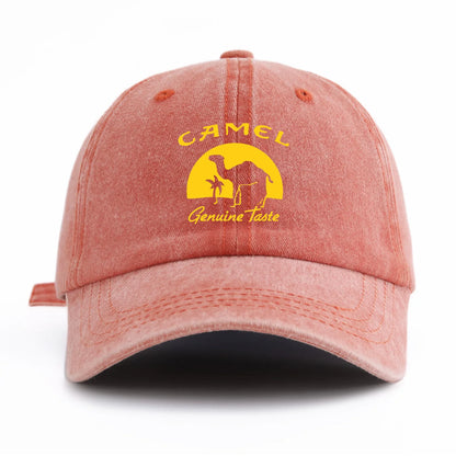 Camel Print Washed Baseball Cap
