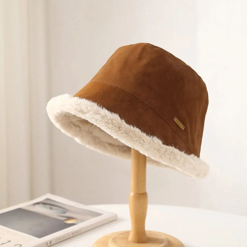 Korean Faux Fur Winter Bucket Hat