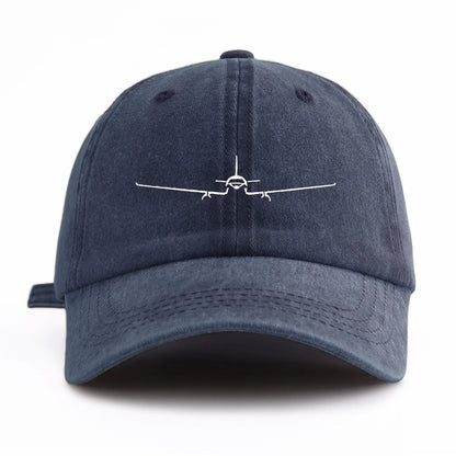 Airplane Print Washed Retro Adjustable Baseball Cap