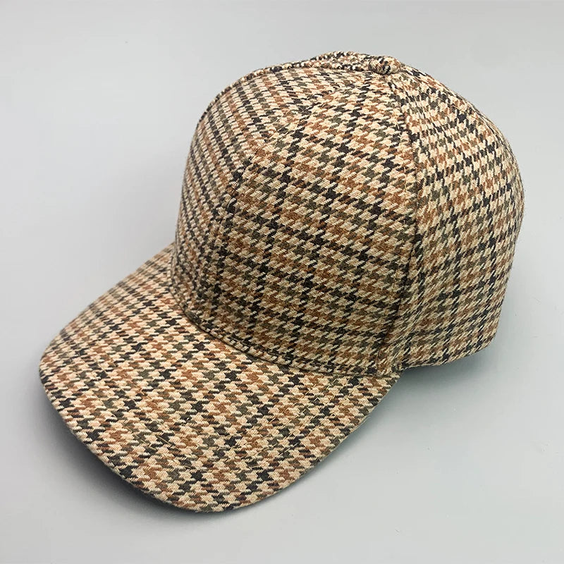 Retro British Houndstooth Classic Baseball Cap
