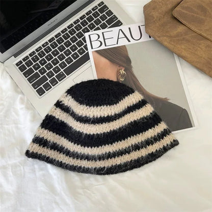 Knitted Warm Winter Unisex Fisherman Bucket Hat
