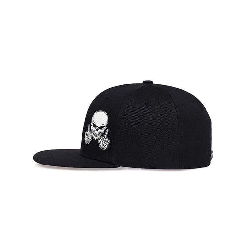Skeleton Finger Embroidery Outdoor Snapback Cap