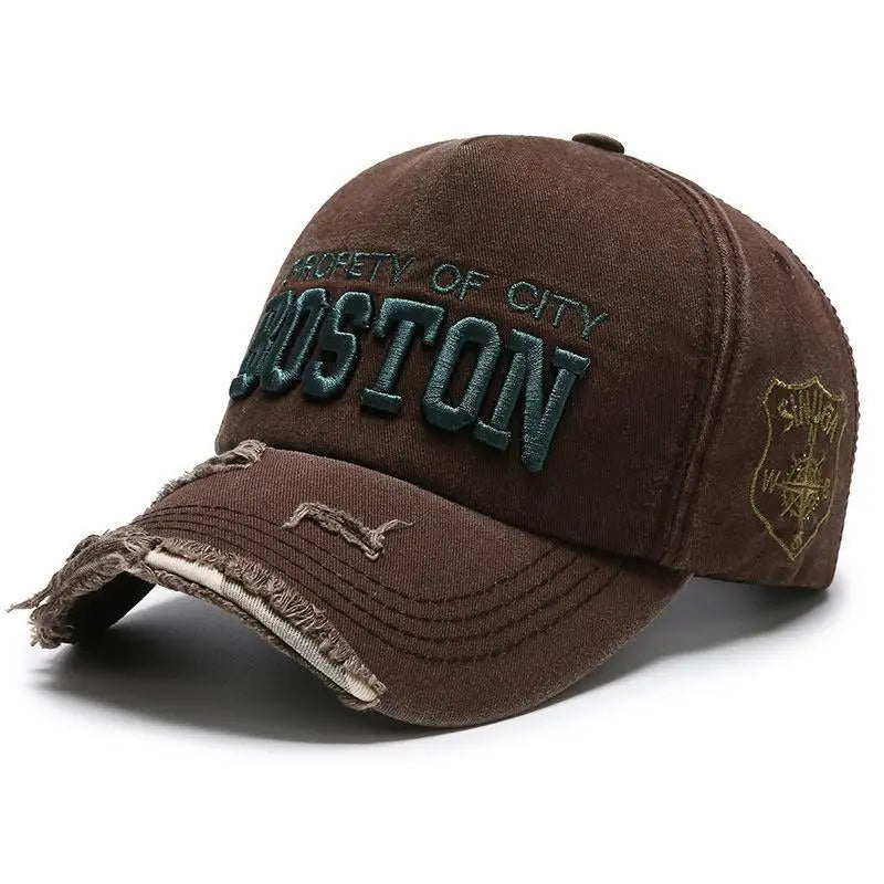 Boston Side Embroidered Hole Duckbill Baseball Cap