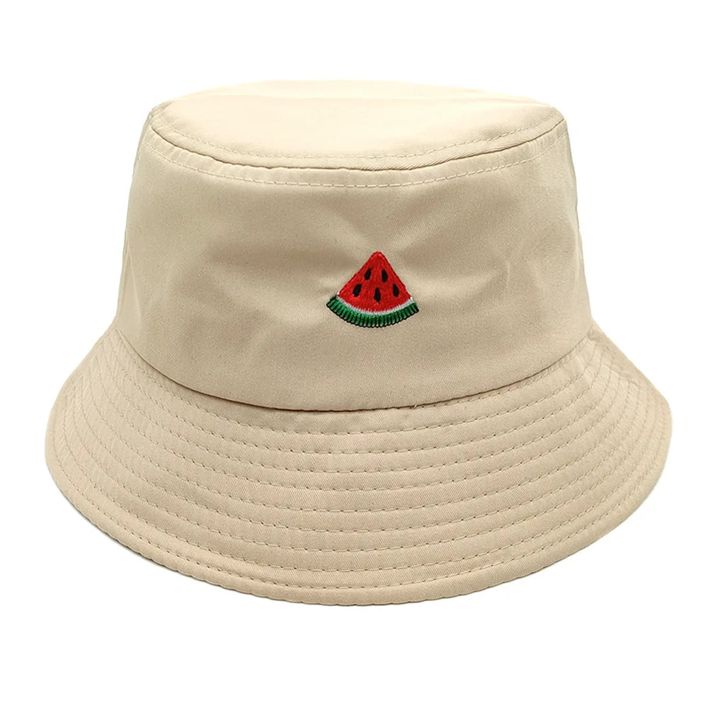 Watermelon Embroidered Foldable Summer Bucket Hat