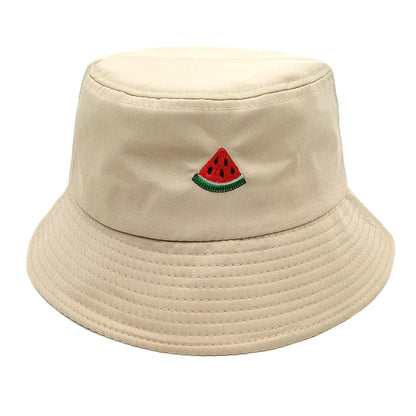 Watermelon Embroidered Foldable Summer Bucket Hat