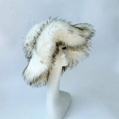 Oversized Fluffy Y2K Winter Bucket Hat