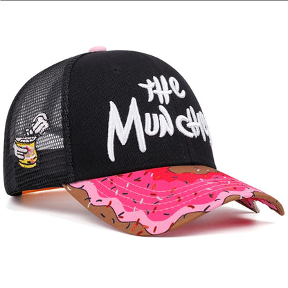 Donut Embroidered Cotton Mesh Baseball Hat